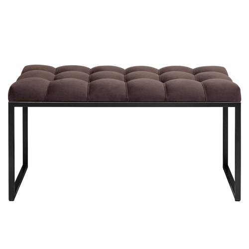 Банкетка ALBA MINI, черная, Kashtan, каретная стяжка, 85*40*45