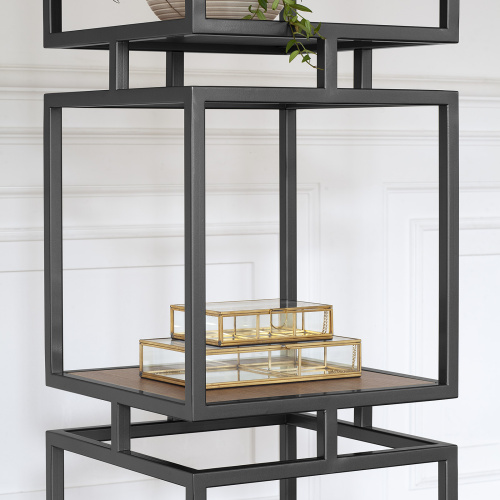 Стеллаж CUBIC-4, черный, ЛДСП Робиния, 40*40*196,5 фото 3