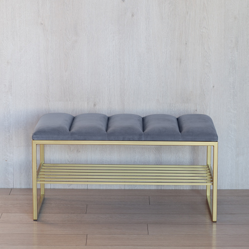 Банкетка RUBY MINI, золотая, Light Blue, Bulon, 85*40*43,5 фото 4