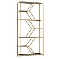 Стеллаж MALTA MINI, золотой, тонированное стекло