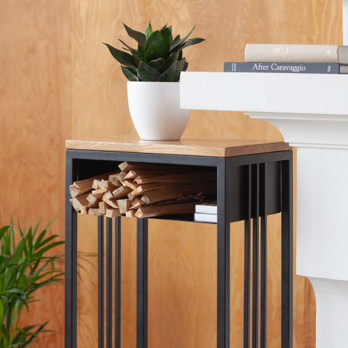 Дровница SOHO MAX, черная, с полкой фото 8