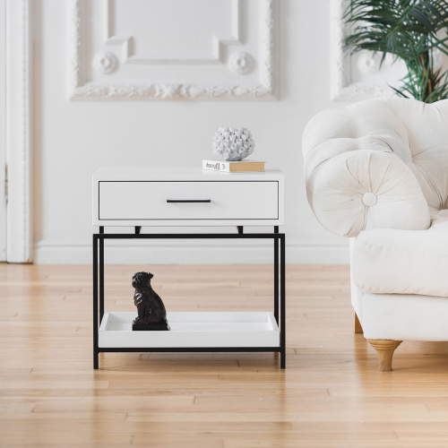 Тумба прикроватная KARIN, черная, МДФ Snow White фото 2