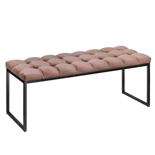 Банкетка ALBA, черная, Mocco, каретная стяжка, 110*40*45 фото 2