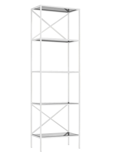 Стеллаж KARIN, белый, стекло, 55*30*175 фото 4