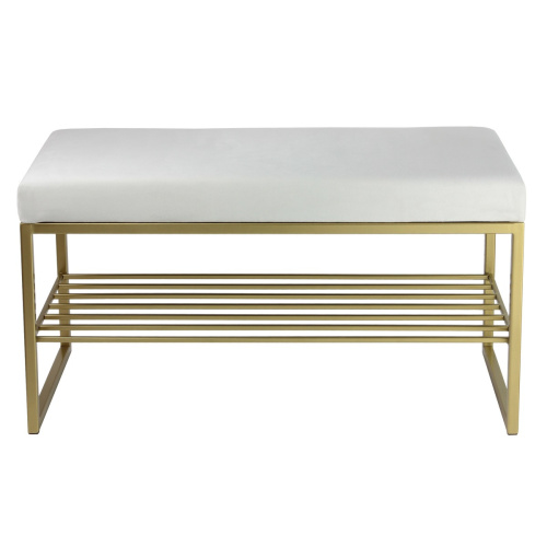 Банкетка RUBY MINI, золотой, слоновая кость, 85*40*45 фото 8