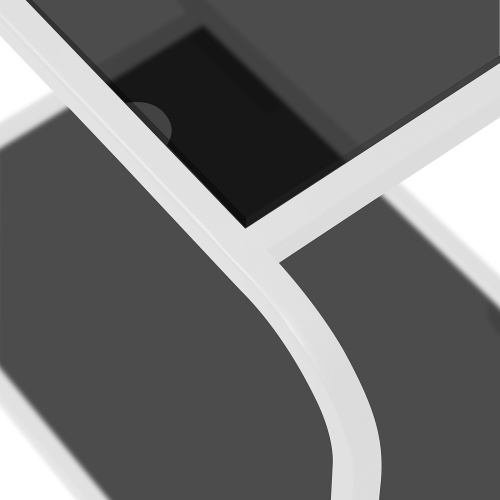 Стеллаж SIENA, белый, тонированное стекло, 80*30*173 фото 4