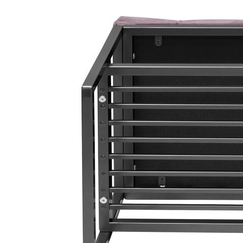 Банкетка RIMINI, черный, Dusty Pink, каретная стяжка, 110*40*45 фото 4