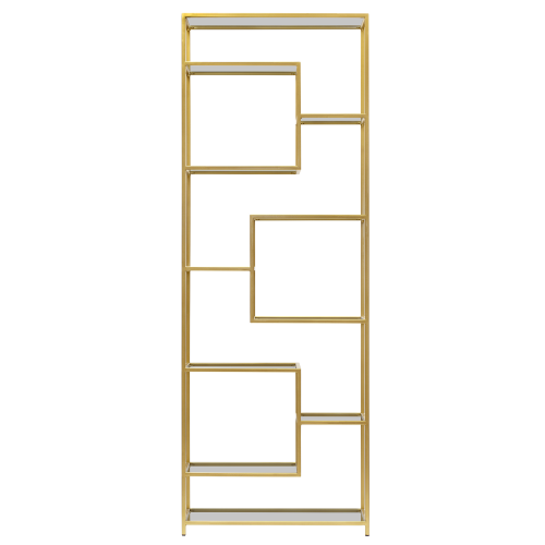 Стеллаж OLIVIA, золотой, полки стекло, 70*30*195,3 фото 6
