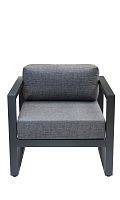 Кресло CAPRI уличное, каркас серый алюминий, обивка серый велюр