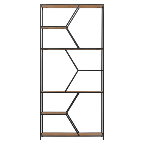 Стеллаж MALTA, черный, ЛДСП Робиния, 90*30*192 фото 6