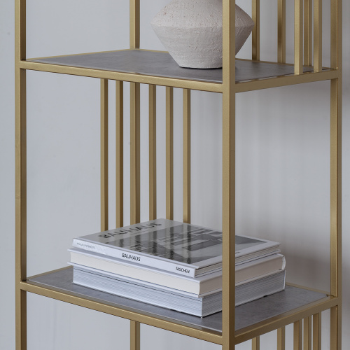 Стеллаж SOHO MINI, золотой, ЛДСП Бетон светлый фото 4