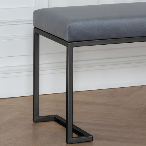 Банкетка OMEGA, черная, Light Blue, 110*40*45 фото 3