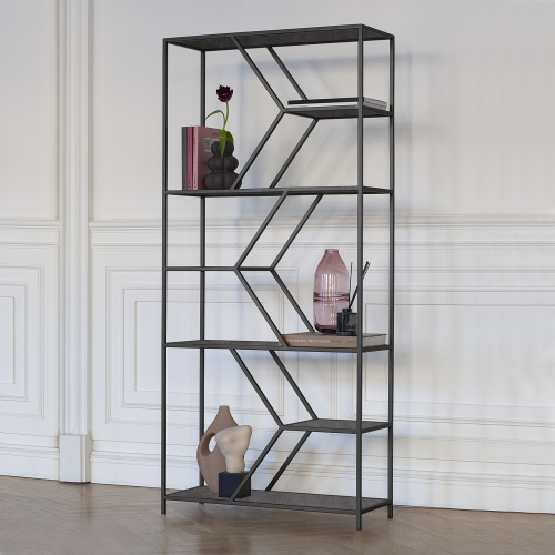 Стеллаж MALTA MINI, черный, керамика Antracite, 80*30*175