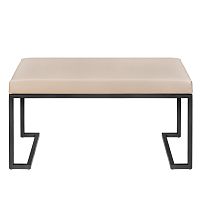 Банкетка OMEGA MINI, черная, экокожа Light Beige, 85*40*45