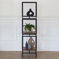 Стеллаж CUBIC-3, черный, ЛДСП Робиния, 40*40*150,5