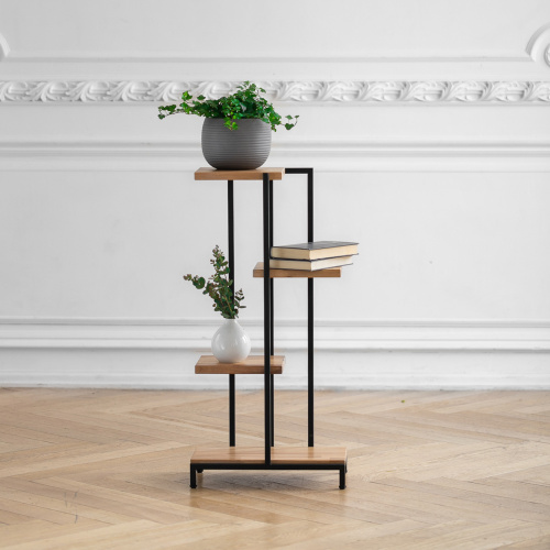Стеллаж-подставка для цветов Loft 5, черный, 40*23*80
