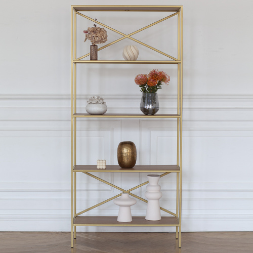 Стеллаж KARIN-800, золотой, ЛДСП Робиния фото 4