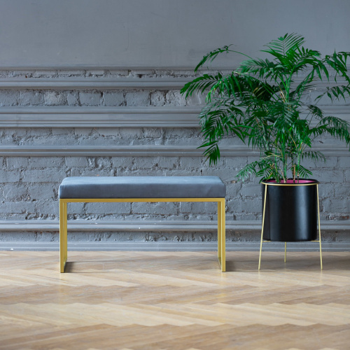 Банкетка RUBY MINI, золотой, Light Blue, 85*40*45 фото 3