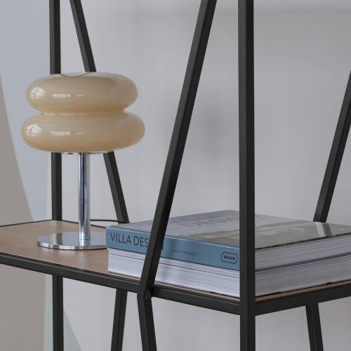 Стеллаж OSLO MINI, черный, ЛДСП Дуб Каселла, 80*33*171 фото 4