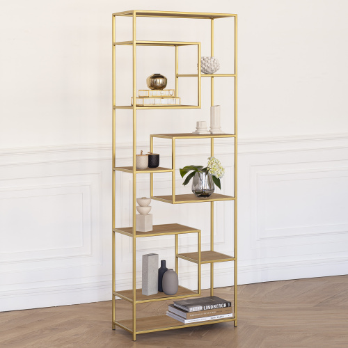 Стеллаж OLIVIA, золотой, ЛДСП Робиния, 70*30*195,3 фото 4