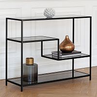 Консоль JAQLENE, черная, тонированное стекло, 100*35*81