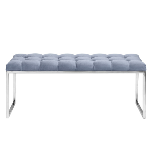 Банкетка ALBA, н/ж сталь, Light Blue, каретная стяжка, 110*40*45 фото 4