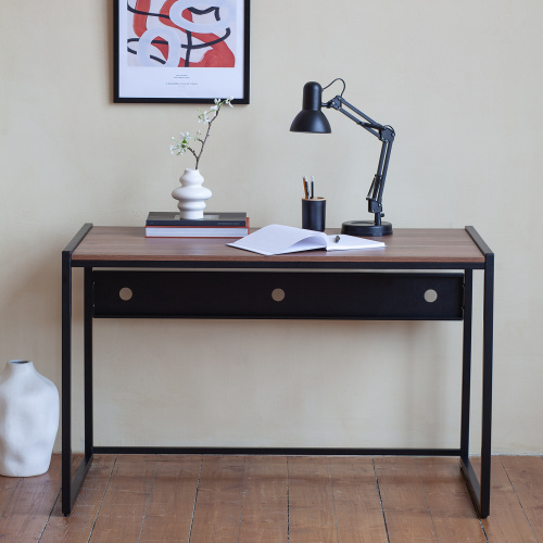 Стол письменный Rimini, черный, ЛДСП Орех, 120*65*75 фото 4