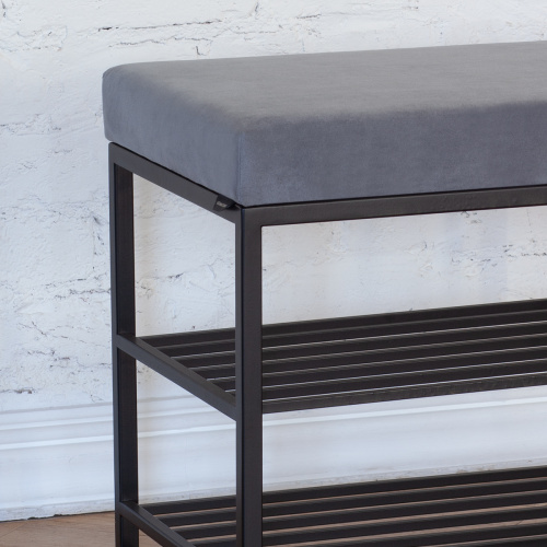 Обувница GARDA PLUS, черная, Light Blue, 85*40*52 фото 3