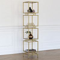Стеллаж CUBIC-4, золотой, тонированное стекло