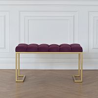 Банкетка OMEGA MINI, золотая, Marsala, каретная стяжка, 85*40*45