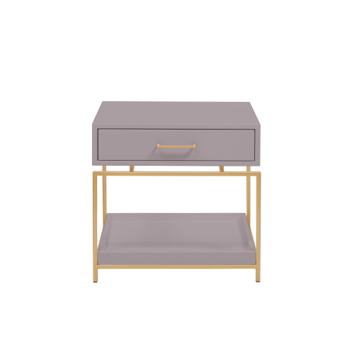 Тумба прикроватная KARIN, золотая, МДФ LATTE