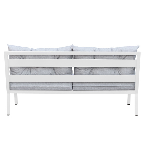 Диван уличный SANTORINI, алюминий белый, бежево-серая рогожка, тик фото 4