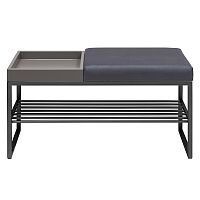 Банкетка RUBY BOX, черная, Light Blue, GreyBox, 85*40*45