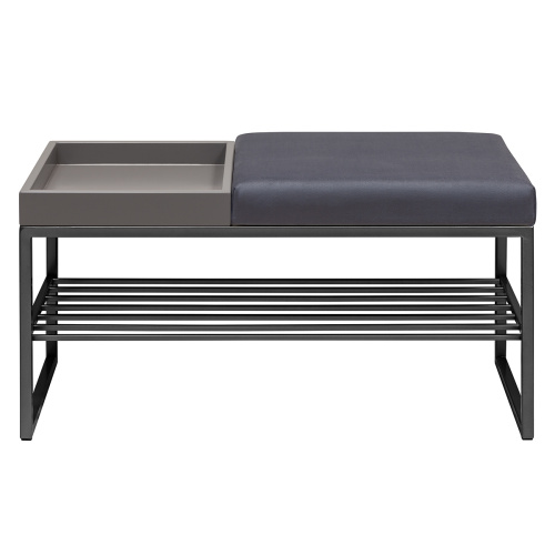 Банкетка RUBY BOX, черная, Light Blue, GreyBox, 85*40*45