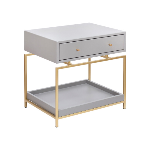 Тумба прикроватная KARIN, золотой, МДФ Mouse Gray фото 3