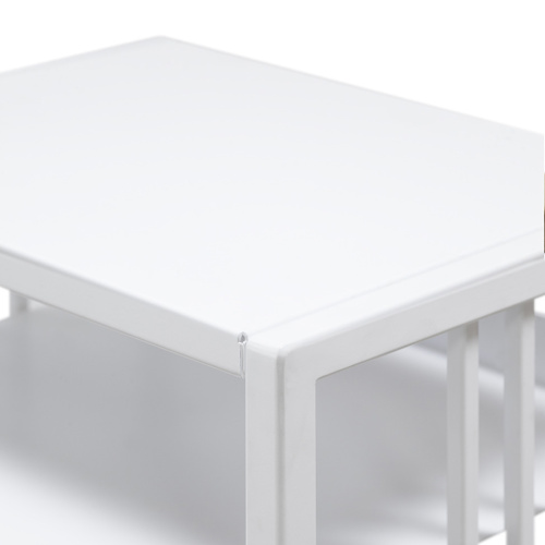 Дровница CAPRI с полкой, белая, столешница металл, 40*30*134 фото 12