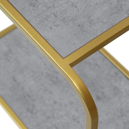 Стеллаж SIENA, золотой, ЛДСП Бетон светлый, 80*30*173 фото 4