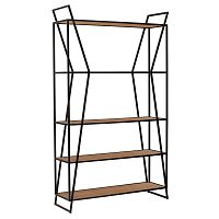 Стеллаж OSLO, черный, ЛДСП Робиния