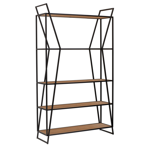 Стеллаж OSLO, черный, ЛДСП Робиния, 100*33*171