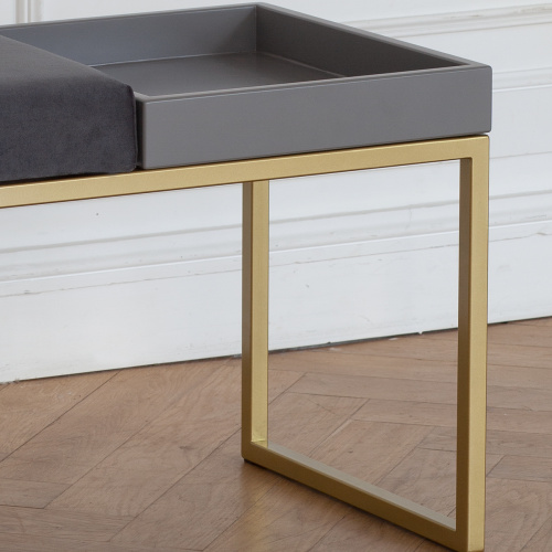 Банкетка ALBA BOX, золотая, Light Blue, GreyBox, 85*40*45 фото 3