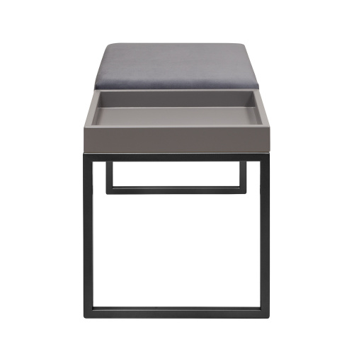 Банкетка ALBA BOX, черная, Light Blue, GreyBox, 85*40*45 фото 6