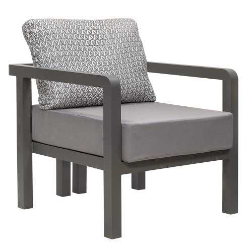 Кресло уличное AMALFI, каркас алюминий цвет LAVA, подушки ткань водонепр. Stone фото 6