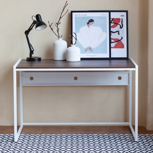 Стол письменный Rimini, белый, ЛДСП Орех Табак, 120*65*75 фото 2