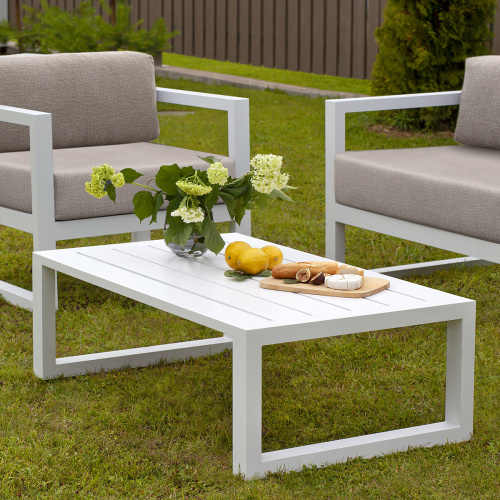 Стол уличный журнальный CAPRI, алюминий белый