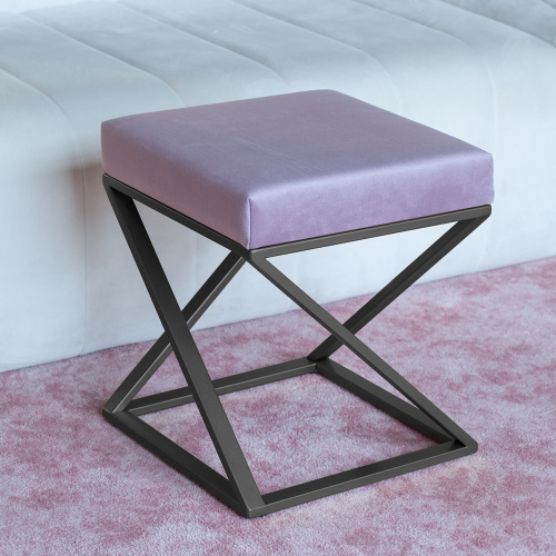 Пуф Chelsea, черный, Dusty Pink, 40*40*45 фото 5