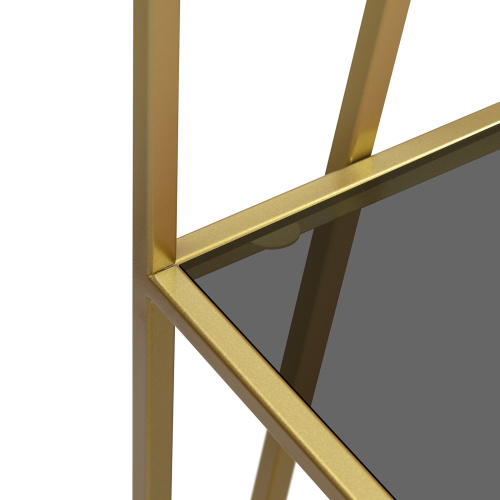 Стеллаж OSLO MINI, золотой, тонированное стекло, 80*33*171 фото 12