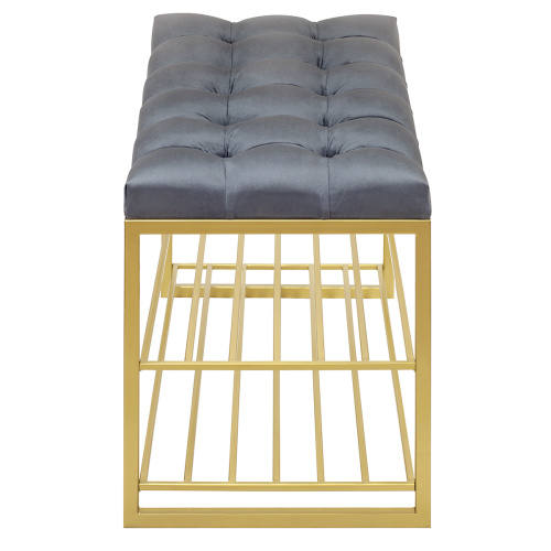 Обувница GARDA, золотая, Mouse Grey, каретная стяжка фото 3