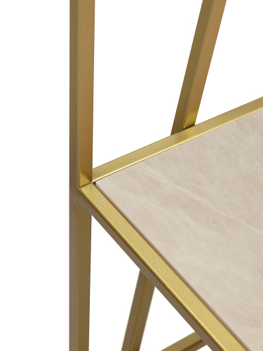 Стеллаж OSLO MINI, золотой, керамика Ivory, 80*33*171 фото 12