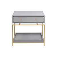 Тумба прикроватная KARIN, золотой, МДФ Mouse Gray