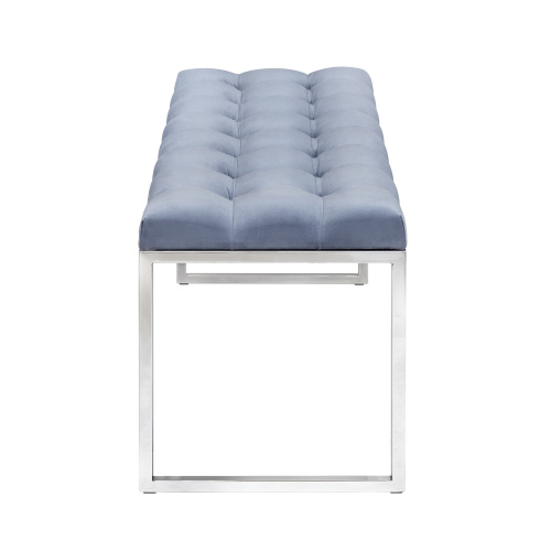 Банкетка ALBA, н/ж сталь, Light Blue, каретная стяжка, 110*40*45 фото 6